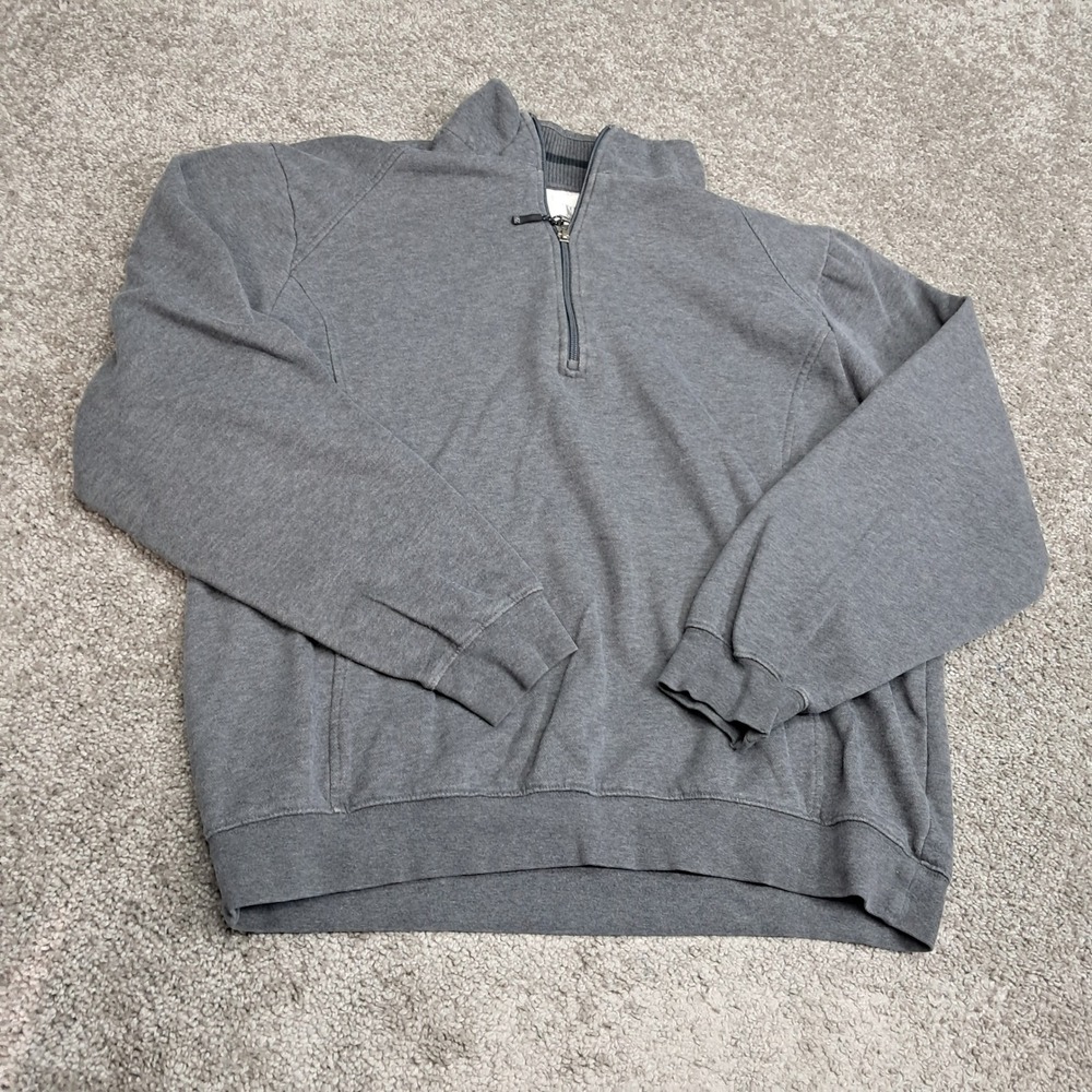 Cutter & Buck Mens XL Gray Quarter Zip Fleece Pullover Sweatshirt Mock Neck